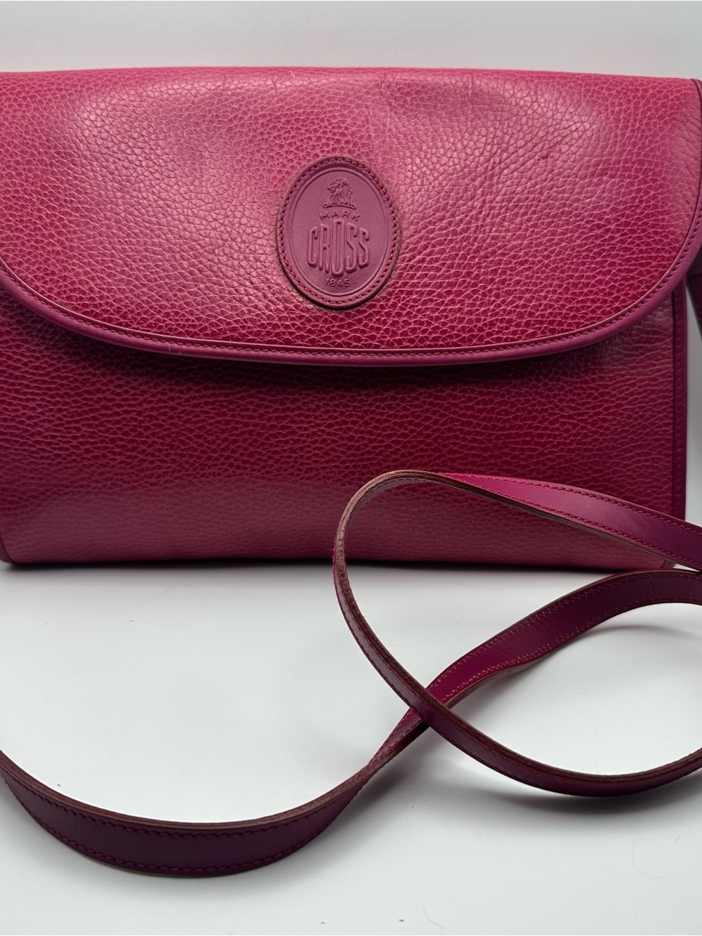 Mark Cross Leather Bag in Deep Pink by Mark Cross